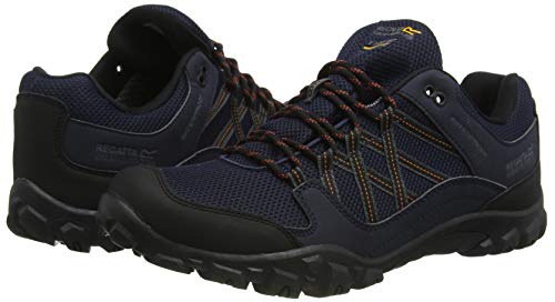 Regatta edgepoint III' Waterproof Walking Shoes, Zapatillas de Senderismo Hombre, Azul (Navy/Burnt Umbre Qfd), 43 EU