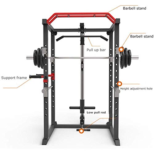 Rejilla para Sentadillas con Press de banca para máquina, Multifuncional Entrenamiento de Levantamiento de Pesas Smith Machine Professional Power Cage Rejilla para sentad