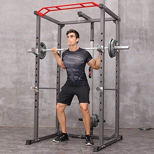 Rejilla para Sentadillas con Press de banca para máquina, Multifuncional Entrenamiento de Levantamiento de Pesas Smith Machine Professional Power Cage Rejilla para sentad