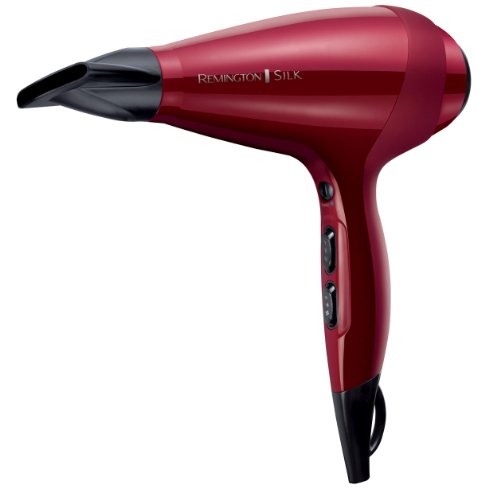 Remington AC9096 Silk - Secador de Pelo Profesional, Iónico, Difusor y Concentrador, 2400 W, Rojo