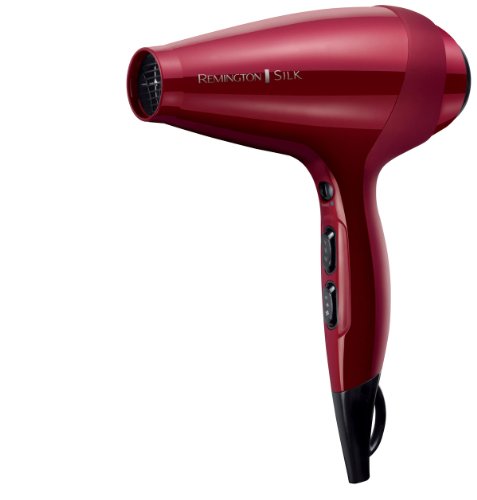 Remington AC9096 Silk - Secador de Pelo Profesional, Iónico, Difusor y Concentrador, 2400 W, Rojo