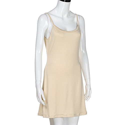 ReooLy Vestido flojo Sleevelesparty para Mujeres METRO Beige