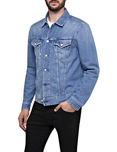 REPLAY M301 .000.108 686 Chaqueta Vaquera, Azul (Light Blue 10), Large para Hombre