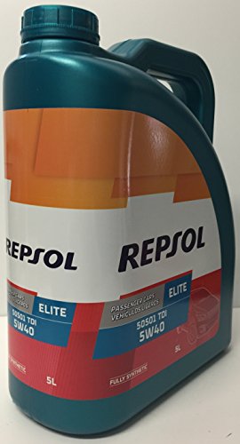 Repsol HMRELI5055405L Aceite DE Motor Elite 50501 TDI 5W40 5 litros, Transparente/Dorado, Talla Única