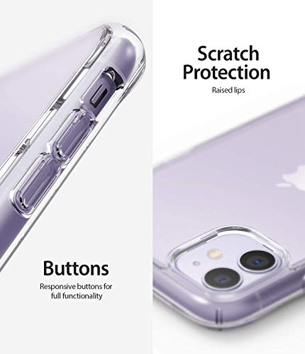 Ringke Fusion Diseñado para Funda iPhone 11, Espalda Transparente Prevención de Golpes Parachoque TPU Carcasa iPhone 11 6.1 Pulgadas (2019) - Transparente