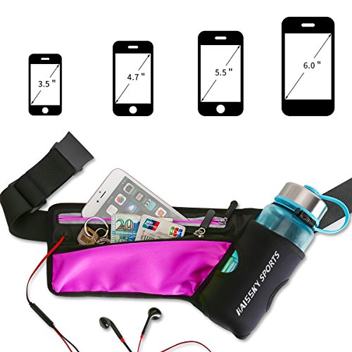 Riñonera Deportivo Cinturón Running Belt con Botella Agua Bolsa Impermeable, Conveniente para iPhone 8/8 plus/X/XS/XS MAX/XR, Para Deportes Al Aire Libre Fitness Senderismo, Ciclismo, Jogging, Caminar