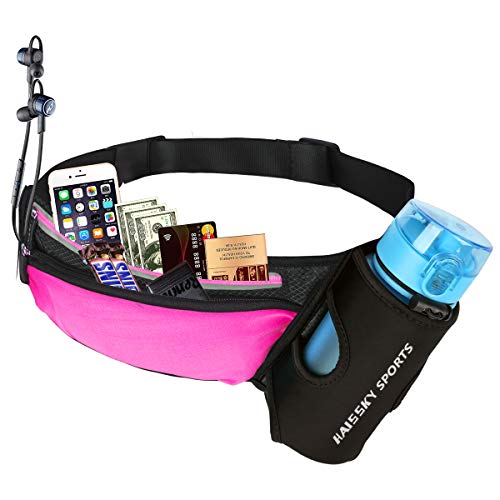 Riñonera Deportivo Cinturón Running Belt con Botella Agua Bolsa Impermeable, Conveniente para iPhone 8/8 plus/X/XS/XS MAX/XR, Para Deportes Al Aire Libre Fitness Senderismo, Ciclismo, Jogging, Caminar