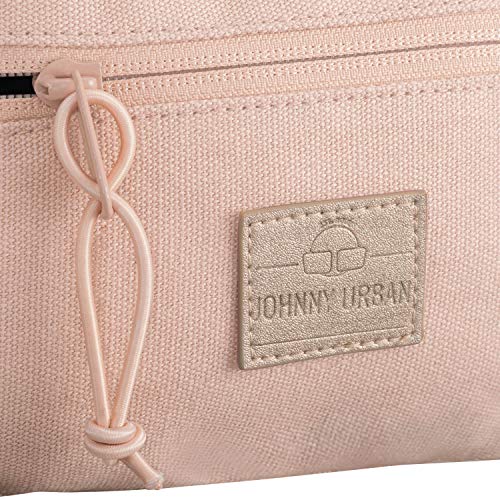 Riñonera Hombre y Mujer Rosa - JOHNNY URBAN Toni Riñoneras Hip Bag de Tela de Algodón para Festivales y Deportes - Bolsa de Cintura Hipster Fanny Pack Bolso de Viaje Repelente al Agua