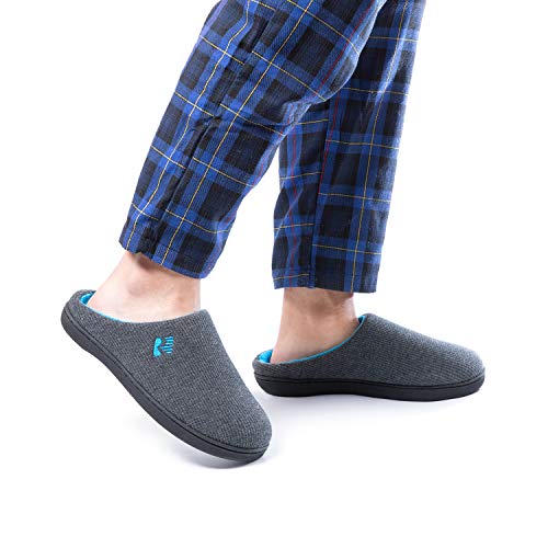 RockDove Pantuflas originales de espuma viscoelástica bicolor -para hombre, color Gris, talla 43.5 EU