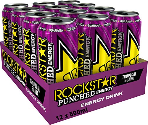 Rockstar Energy Guava 500ml, bebida energética – Pack de 12