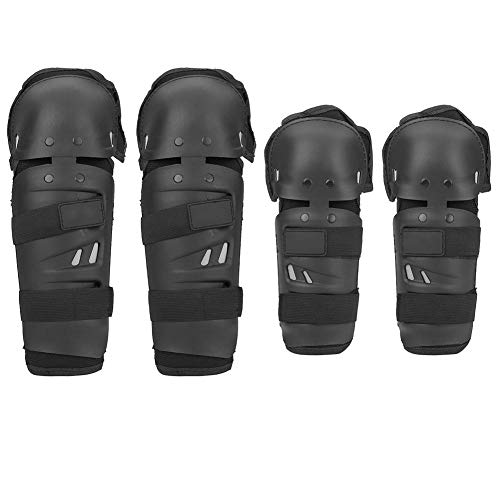 Rodilleras Motocross Espinilleras - Coderas 4 Piezas Motocicleta Ciclismo Codo Protector Armaduras Conjunto Negro