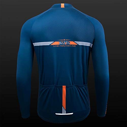 ROTTO Maillot Ciclismo Hombre Camiseta Ciclismo Manga Larga con Bolsillo