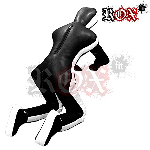 ROX Fit Grappling Dummy muñeco JiuJistsu Brazilian entrenamiento realista bolsa BJJ MMA ejercicio blanco negro (6 Piedras (72 ") - 180 cm - sin relleno)