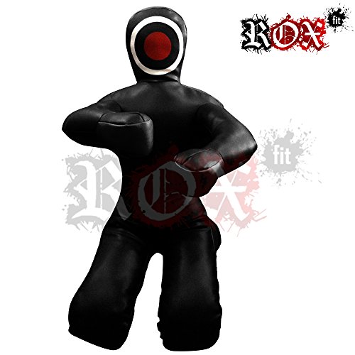 ROX Fit Grappling Dummy muñeco JiuJistsu Brazilian entrenamiento realista bolsa BJJ MMA ejercicio negro (6 Piedras (72 ") - 180 cm - sin relleno)