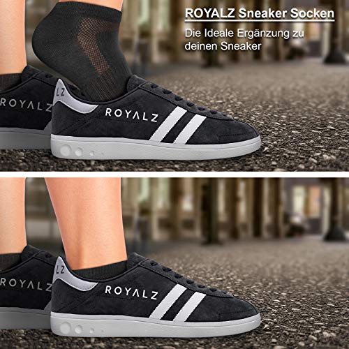 ROYALZ Calcetines de zapatillas 10 pares de botas para hombre y mujer 10 paquetes de calcetines cortos transpirables ligeros y cómodos, Talla Calcetines:47-50, Set:10 Coppia/Nero