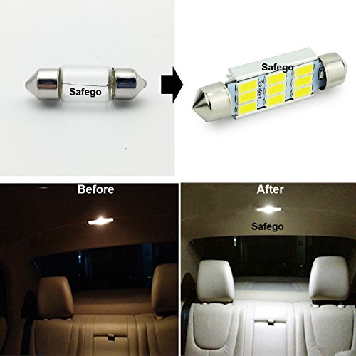 Safego 4 x 42mm LED Canbus 9SMD 5730 Luz Interior de Coche Festón Lámpara Blanco Numero de Canbus c5w luz de la placa del adorno de la boveda del bulbo de 12V Auto-Dome Bombilla