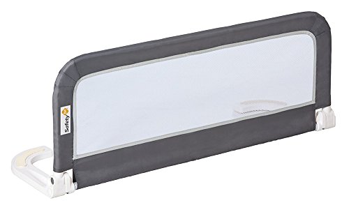 Safety 1st 24835510 Barrera de cama portátil y extensible, Barandilla cama plegable, protección anticaídas, color Gris