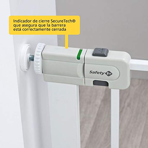 Safety 1st Easy Close - Puerta de seguridad de metal para niños, perros, para aberturas de 73 a 80 cm, extensible con extensiones hasta un máximo de 136 cm - se vende por separado, metal blanco