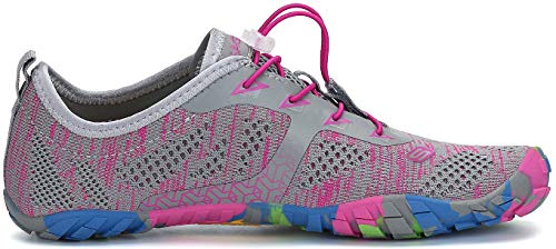 SAGUARO Mujer Zapatillas de Training Yoga Entrenamiento Gym Interior Transpirables Zapatos Correr Barefoot Resistentes Comodas Zapatos Gimnasio Asfalto Playa Agua Exterior(034 Rosa, 38 EU)