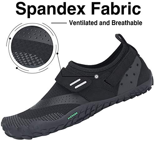 SAGUARO Zapatillas Minimalistas Hombre Zapatillas Barefoot Running Mujer Antideslizante Five Fingers Zapatillas Minimalistas Trail Negro Noche 41 EU