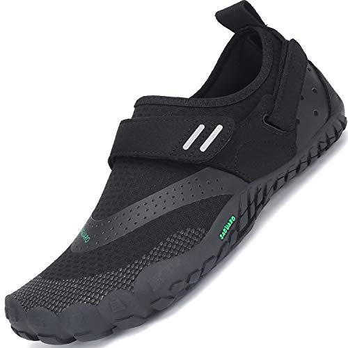 SAGUARO Zapatillas Minimalistas Hombre Zapatillas Barefoot Running Mujer Antideslizante Five Fingers Zapatillas Minimalistas Trail Negro Noche 41 EU