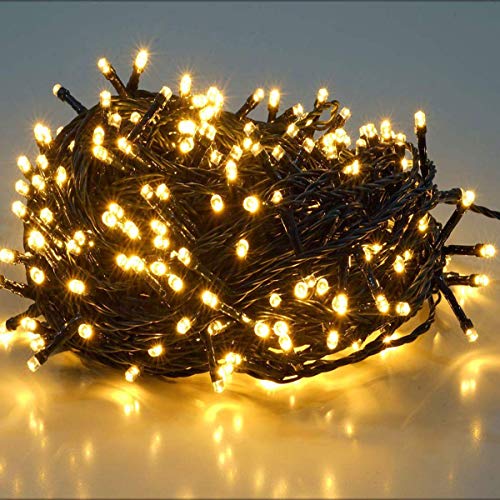 SALCAR 25.7m 360 Leds Cadena de Luces IP44 Impermeable, LED Luz Cadena Ligera Navidad, Led Cadena Luminosa con 8 Modos, Led Decoración Interior Exterior para Jardín Balcón Fiestas (Blanco cálido)