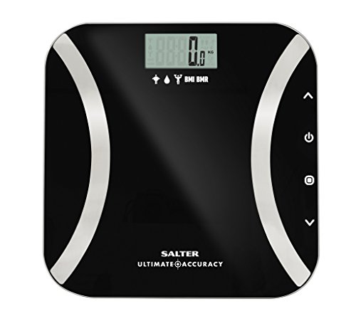 Salter 9173 BK3R. Báscula de baño analítica, memoria para 12 usuarios, peso en incrementos de 50 g, modo atleta, garantía de 15 años, negro