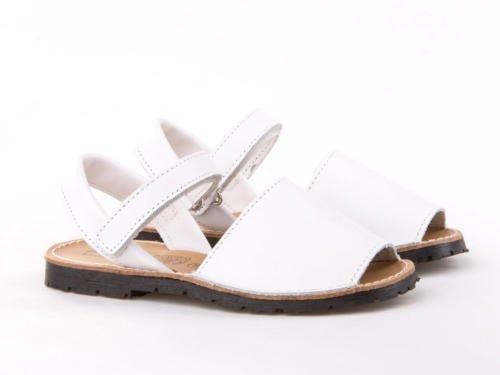 Sandalias Menorquinas para Niños y Niñas Unisex. Calzado infantil Made in Spain, garantia de calidad. (25, Blanco)