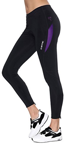 Santic Culote Ciclismo Mujer Culote Bicicleta Pantalones Largos de Ciclismo/Bicicleta/MTB con Badana para Mujeres Violado EU M