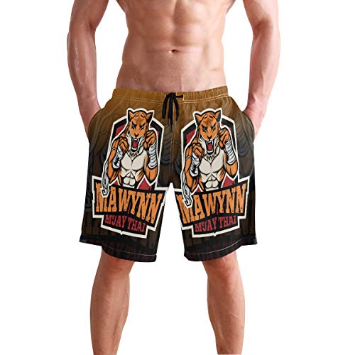 Sawhonn Lindo Tigre De Muay Tha Bañador para Hombre Pantalones Cortos Bañadores Shorts para Hombres Natacion Piscina Surf Playa