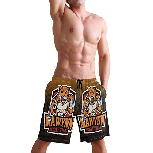 Sawhonn Lindo Tigre De Muay Tha Bañador para Hombre Pantalones Cortos Bañadores Shorts para Hombres Natacion Piscina Surf Playa