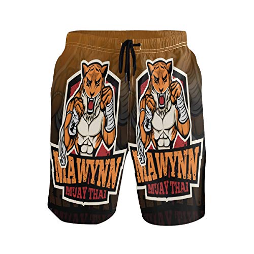 Sawhonn Lindo Tigre De Muay Tha Bañador para Hombre Pantalones Cortos Bañadores Shorts para Hombres Natacion Piscina Surf Playa