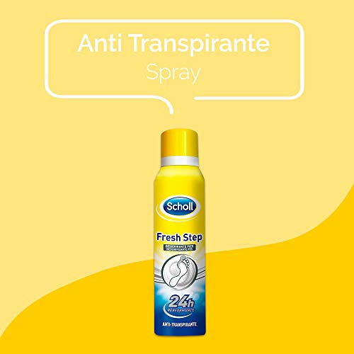 Scholl, Desodorante Pies Fresh Step anti-transpirante, elimina el olor y mantiene tus zapatos frescos, spray, 150 ml