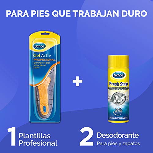 Scholl Plantillas Gel Activ Profesional para mujer, para calzado trabajo, absorción de impactos y amortiguación, talla 35.5 - 40.5, 1 par (2 plantillas)