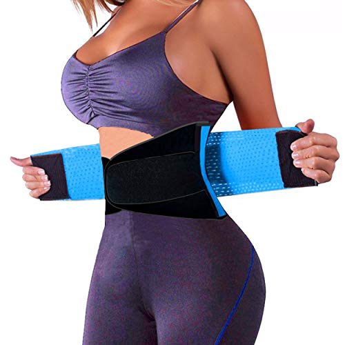 SchwabMarken Faja Deportiva Waisttrainer, 4 Colores Diferentes, Faja Fitness Azul Size Large