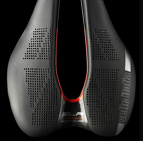 Selle Italia - Sillìn Bicicleta de Carretera SLR Boost Kit Carbonio Superflow, Rail Carbon/Keramic Ø7x9, Sillìn Corto Road Perfomance Fibra-tek Ligero, Comfort