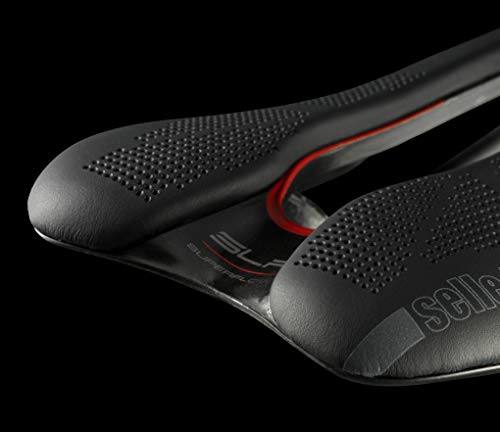 Selle Italia - Sillìn Bicicleta de Carretera SLR Boost Kit Carbonio Superflow, Rail Carbon/Keramic Ø7x9, Sillìn Corto Road Perfomance Fibra-tek Ligero, Comfort