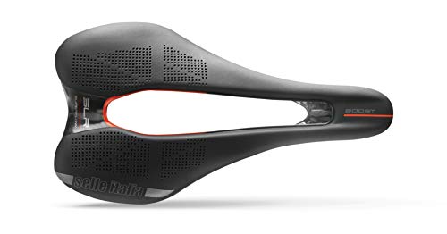 Selle Italia - Sillìn Bicicleta de Carretera SLR Boost Kit Carbonio Superflow, Rail Carbon/Keramic Ø7x9, Sillìn Corto Road Perfomance Fibra-tek Ligero, Comfort