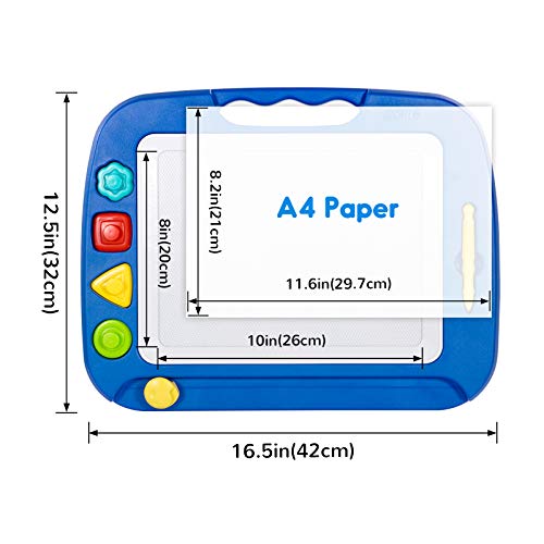 SGILE Pizarra Magnética Infantil, 42x32cm Grande Magnético Pintura de la Escritura Doodle Sketch Pad, Juguetes para Niños Infantiles