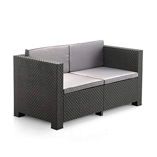 Shaf - Diva | Set Muebles de Jardin de Color Gris Oscuro | Fabricado en España con Materiales Reciclados