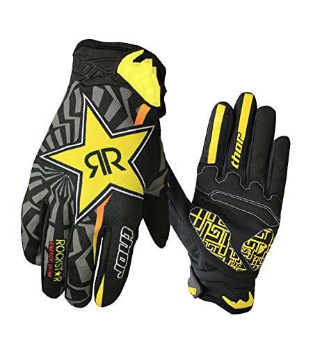 ShallGood Minetom Guantes de Motos, Guantes de Pantalla Táctil Full Touch para Carreras de Motos, MTB, Escalada, Senderismo y Otros Deportes al Aire Libre - M/L/XL Negro EU L