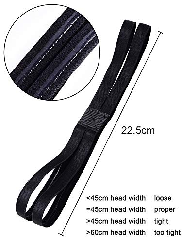 Shappy 3 Piezas de Diadema Deportiva de Doble Correas Diadema Elástica Antideslizante para Mujeres o Hombres, Negro