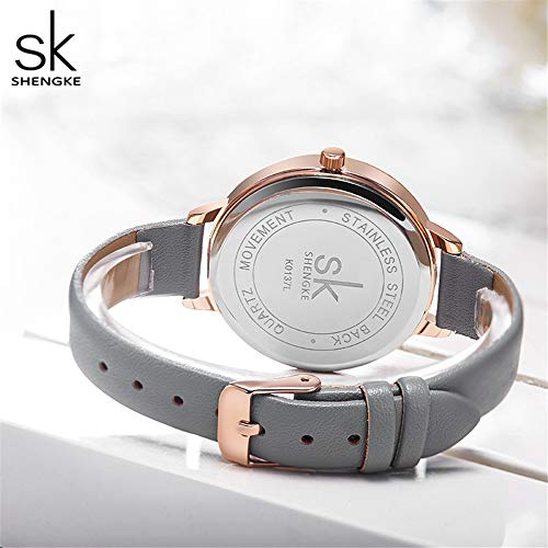 SHENGKE Reloj Mujer Reloj De Cuarzo Ultra Delgado De Mármol Relojes Creativos para Señora Impermeable