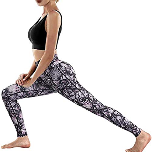 SHOBDW Mujeres Carta de Moda Estirar Imprimir Push Up Entrenamiento Leggings Gimnasio Deportes Gimnasio Cintura Alta Mallas para Correr Pantalones de Yoga Pantalones Deportivos Suaves(Negro,XL)