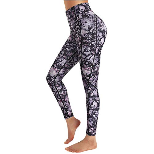 SHOBDW Mujeres Carta de Moda Estirar Imprimir Push Up Entrenamiento Leggings Gimnasio Deportes Gimnasio Cintura Alta Mallas para Correr Pantalones de Yoga Pantalones Deportivos Suaves(Negro,XL)