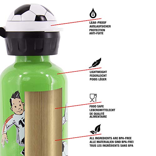 SIGG Footballcamp Cantimplora infantil (0.4 L), botella para niños sin sustancias nocivas y con tapa hermética, cantimplora ligera de aluminio