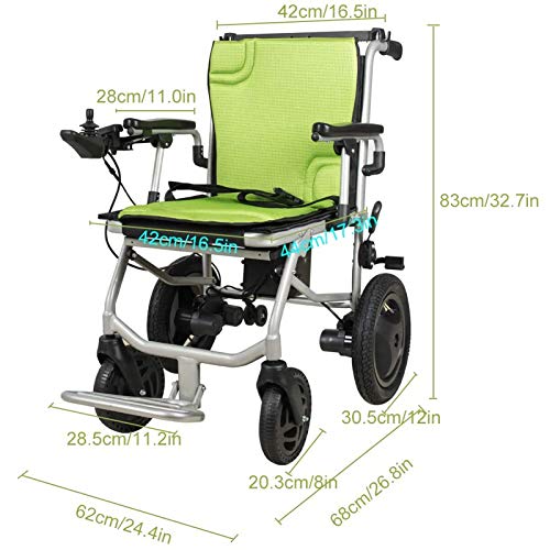 Silla de Ruedas eléctrica, Sistema de Control Delantero y Trasero De Silla Eléctrica Abierta/Plegable Rápida con Silla De Eléctrica O Manual Alcance De 12 Millas Asiento De 45 Cm De Anch