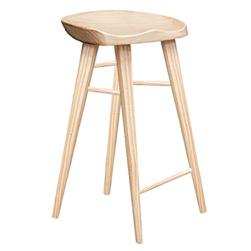 Sillas de Bar Reposapiés Taburetes Altos de Madera Maciza, Cocina en casa, Desayuno, Taburete, Barra, cafetería, cafetería, Taburete (Altura de Asiento: 55/65/75 cm)