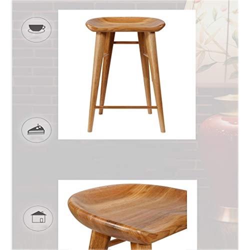 Sillas de Bar Reposapiés Taburetes Altos de Madera Maciza, Cocina en casa, Desayuno, Taburete, Barra, cafetería, cafetería, Taburete (Altura de Asiento: 55/65/75 cm)