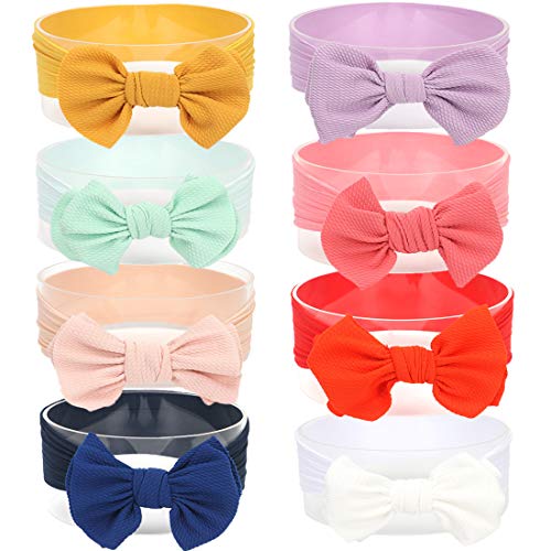 Simoda Joyfeel's Store Cintas para el pelo de Nylon para bebés Turbante Knotted Girls Hairband Super suave y elástica Wrap para recién nacidos Toddle para niños (Pack of 8#12)